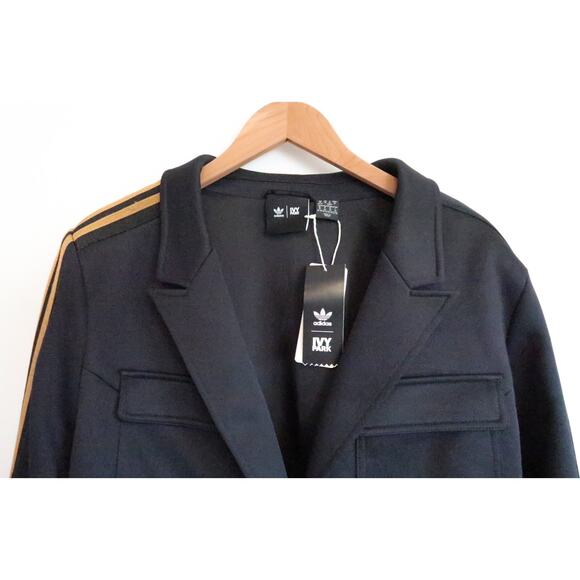ADIDAS X IVY PARK Crop Suit Track Jacket Black Gold Pique 1X 14 XXL NWT $120 - Picture 5 of 13